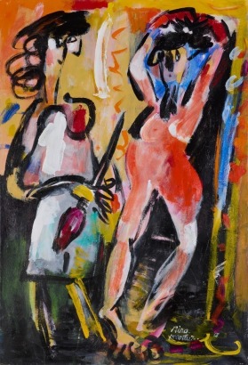 PIERA MCARTHUR Painter Begins A Portrait- Trepidation