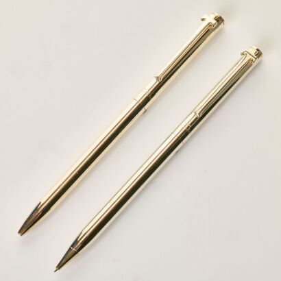 Tiffany, & Co, T-Clip, Sterling Silver Ballpoint Pen with Propelling Pencil Set, circa 1990's - 2000's