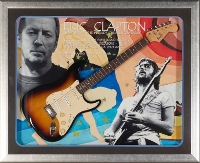 A Squier Fender Guitar Signed by Eric Clapton