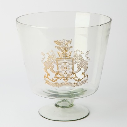 A Large Glass Bucket with Crest