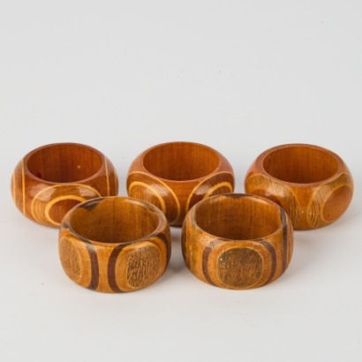 Five New Zealand Timbers Napkin Rings