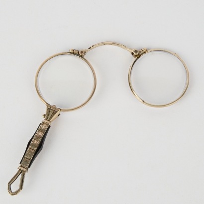 A Silver-Mounted Folding Lorgnette, 20th century