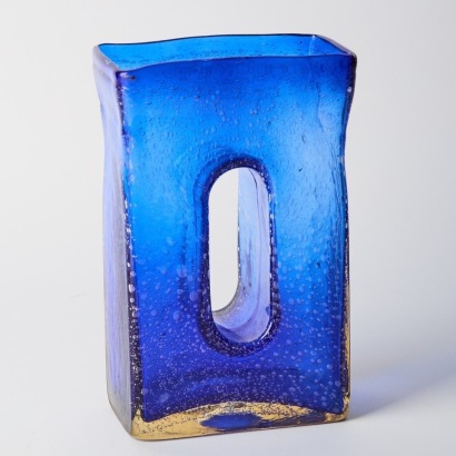 A Hand Blown Cobalt Blue Glass Vase