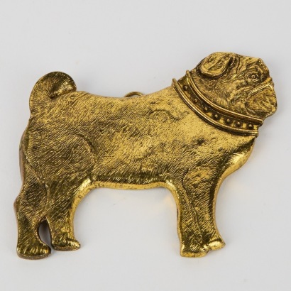 A Brass Wall Hanging Pug