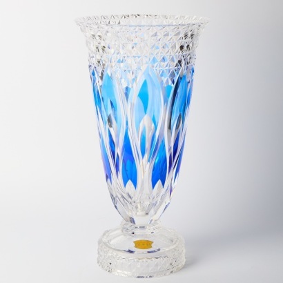 A Val St Lambert Large Crystal Vase