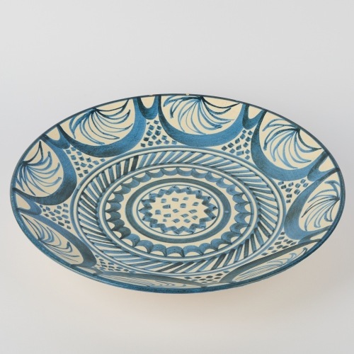 A Blue and White Display Plate by Frank Carpay for Crown Lynn