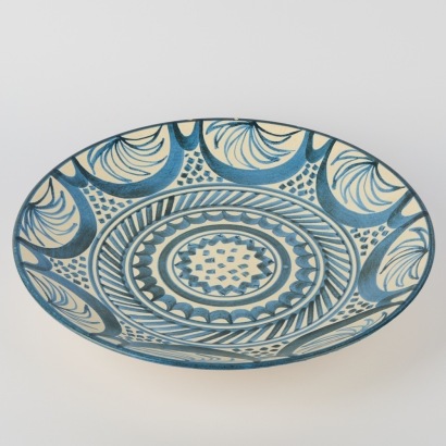 A Blue and White Display Plate by Frank Carpay for Crown Lynn