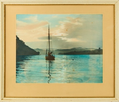 A Whites Aviation Whangaparoa Hand Coloured Photo