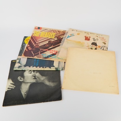 A Group of Beatles and John Lennon Vinyl LPs Including The White Album