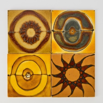 Four Tiles by Charles Holmes, New Zealand, 1970s