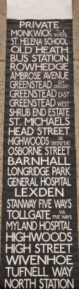 A Vintage English Bus Blind