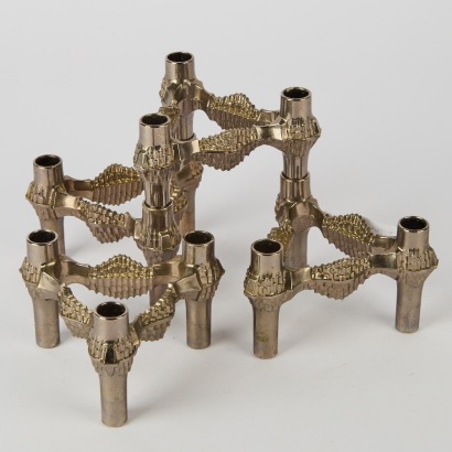 Four Nagel Quist Stoffi and Nagel VARIOMASTER Candleholders