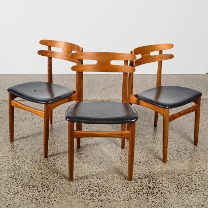 A Set of Three Johannes Andersen Model 178 Style Dining Chairs