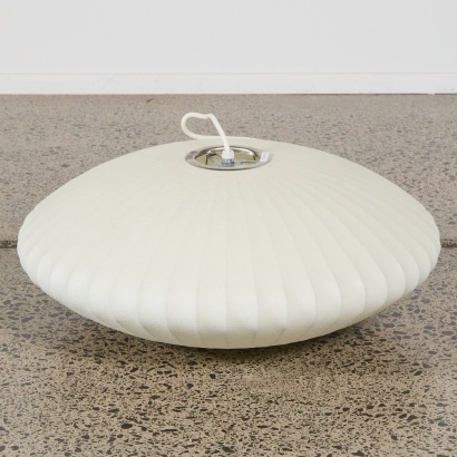 A George Nelson Medium Saucer Bubble Pendant Light Authentic Reproduction by Modernica Los Angeles