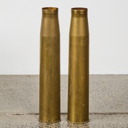 A Large Pair of WWII QF 4-inch Naval Gun Mark XVI Bullet Casings