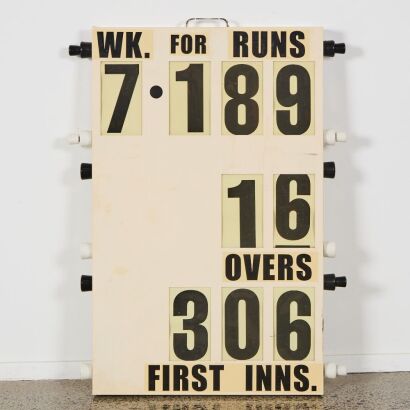 A Vintage Cricket Scoreboard Panel