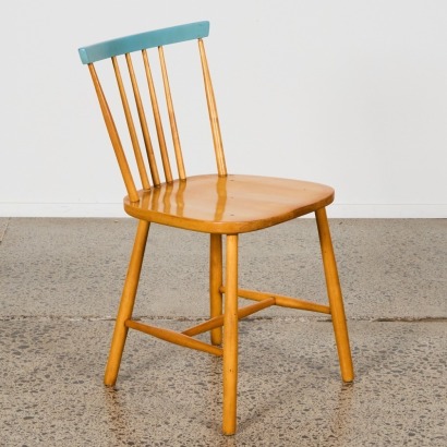 A Vintage Spindle Back Accent Chair