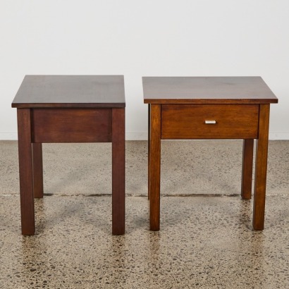 A Pair of Wooden Single Drawer Bedsides