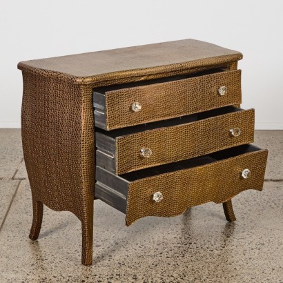 A Faux Snakeskin Bomb&eacute; Chest of Drawers