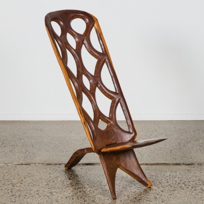 A Hand Carved African Folding Palaver Chair