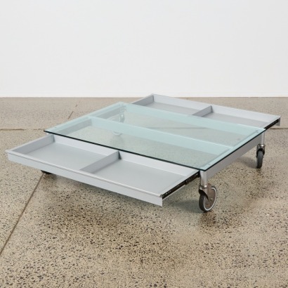 A Modern Steel Display Coffee Table