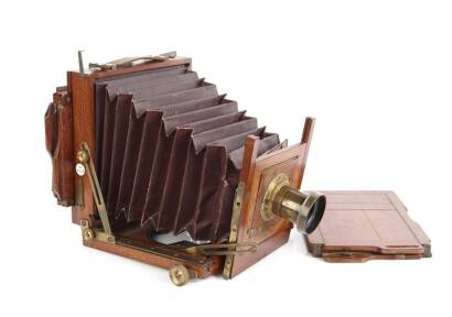 A Mahogany and Brass Half Plate Camera