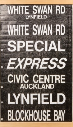 A Section of a New Zealand Bus Blind