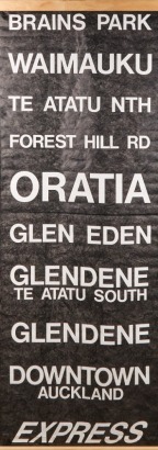A Section of a New Zealand Bus Blind