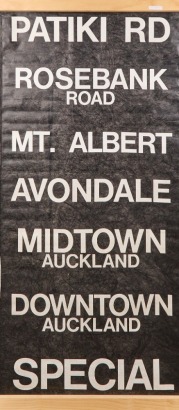 A Section of a New Zealand Bus Blind
