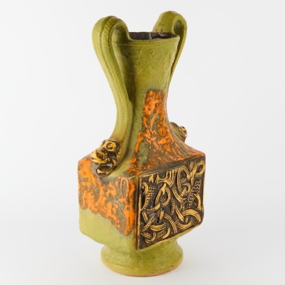 A Dumler And Breiden Fat Lava West German Floor Vase