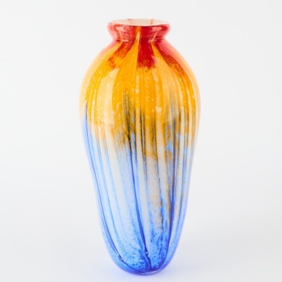 A Heavy Hand Blown Glass Vase