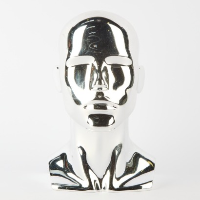 A Chrome Coloured Mannequin Head
