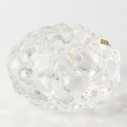 A Swedish Crystal Rasberry Bubble Votive by Anne Nilsson For Orrefors