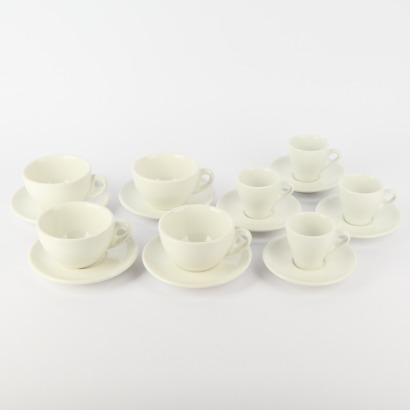 A Collection of Acf Italy Coffee And Espresso Cups And Saucers, Four of Each