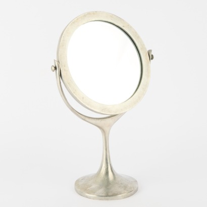 A Modernist Aluminum Table Mirror