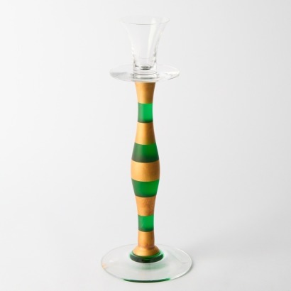 An Orrefors Glass Candlestick, Sweden, c.1960s