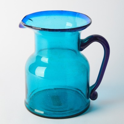 A Vintage Blue Glass Water Jug
