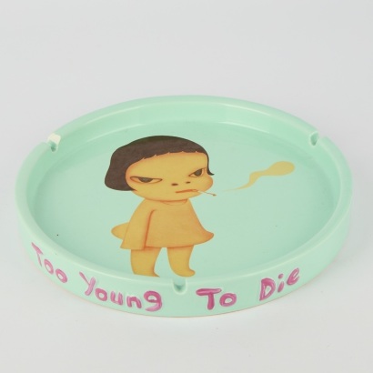 A Yoshitomo Nara 'Too Young To Die' Ashtray A/F