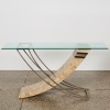 A Postmodern 1980s Maitland-Smith Style Tessellated Stone And Iron Console Table - 2