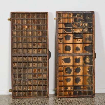 A Pair of Antique Printers Trays