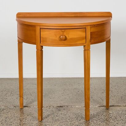 A Half Round Solid Rimu Entrance Way Table