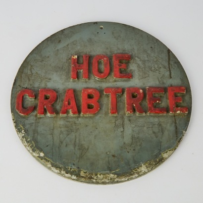 A Rare Hoe Crabtree Cast Alloy Advertising Sign