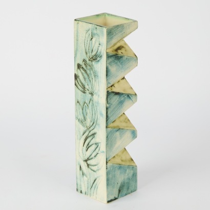 A John Beusmans Cubist Vase, Carn Pottery, Cornwall
