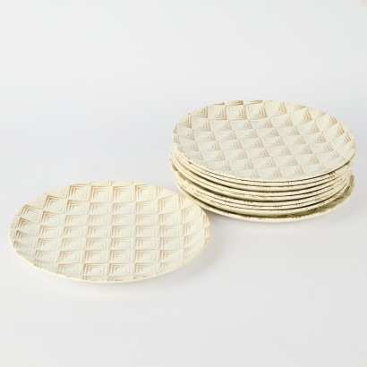 A Set of Ten Crown Lynn Strata Dinner Plates