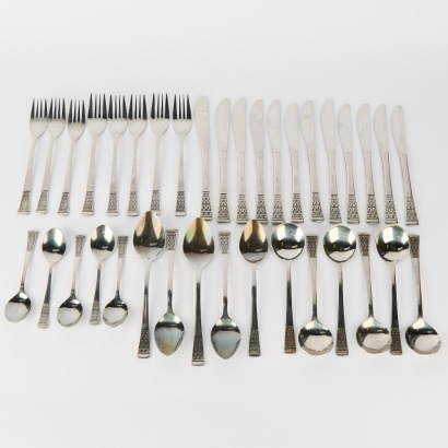 A Vintage Set of Imperial IIC &ldquo;Aztec&rdquo; Handle Flatware