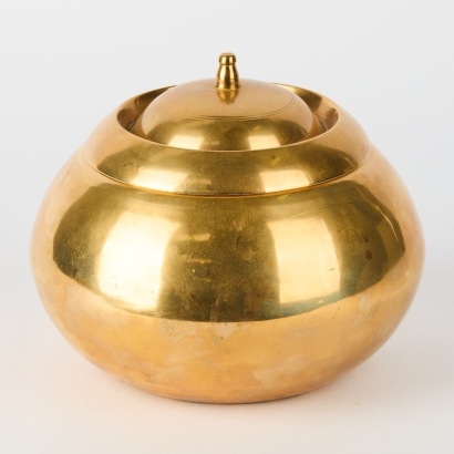 A Vintage Solid Brass Lidded Container