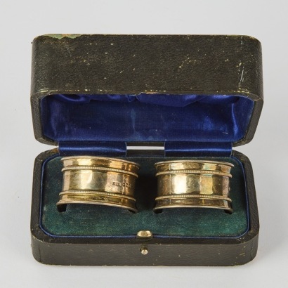 A Pair of Vintage Sterling Silver Napkin Rings