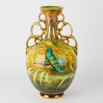 An Art Deco Royal Windsor Hand Painted Bird Vase