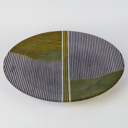A Large Handmade Cast Glass Decorative Plate