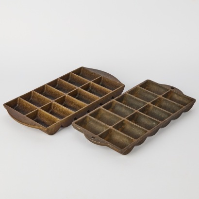 A Pair of Cast Iron Gem Trays